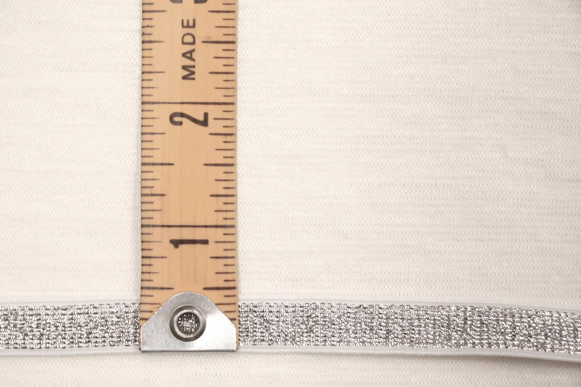 Metallic Fancy Elastic (10mm/ 3/8") - Silver - Image 2