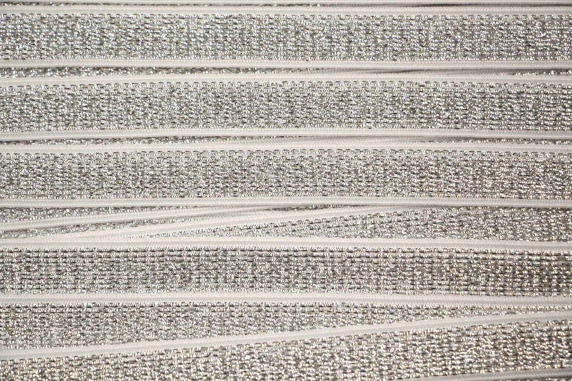 Metallic Fancy Elastic (10mm/ 3/8") - Silver - Image 3