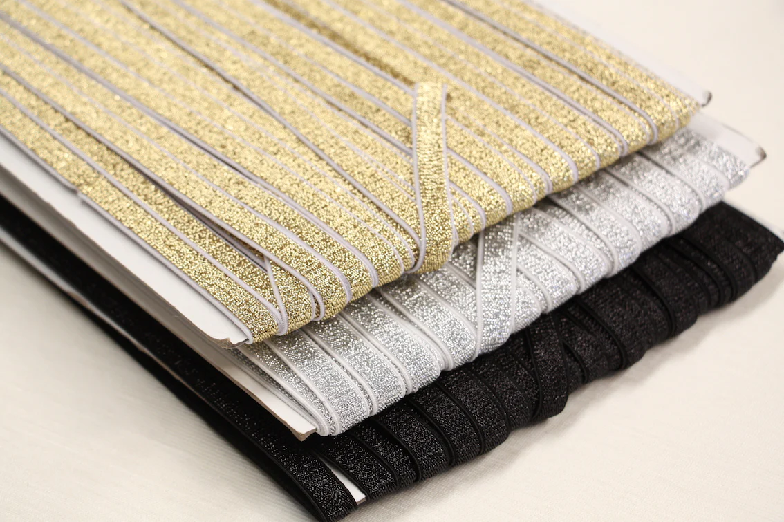 Metallic Fancy Elastic (10mm/ 3/8") - Silver - Image 4