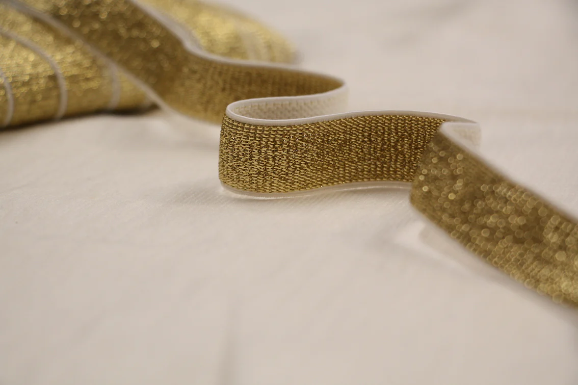 Metallic Fancy Elastic (20mm/ 3/4") - Gold