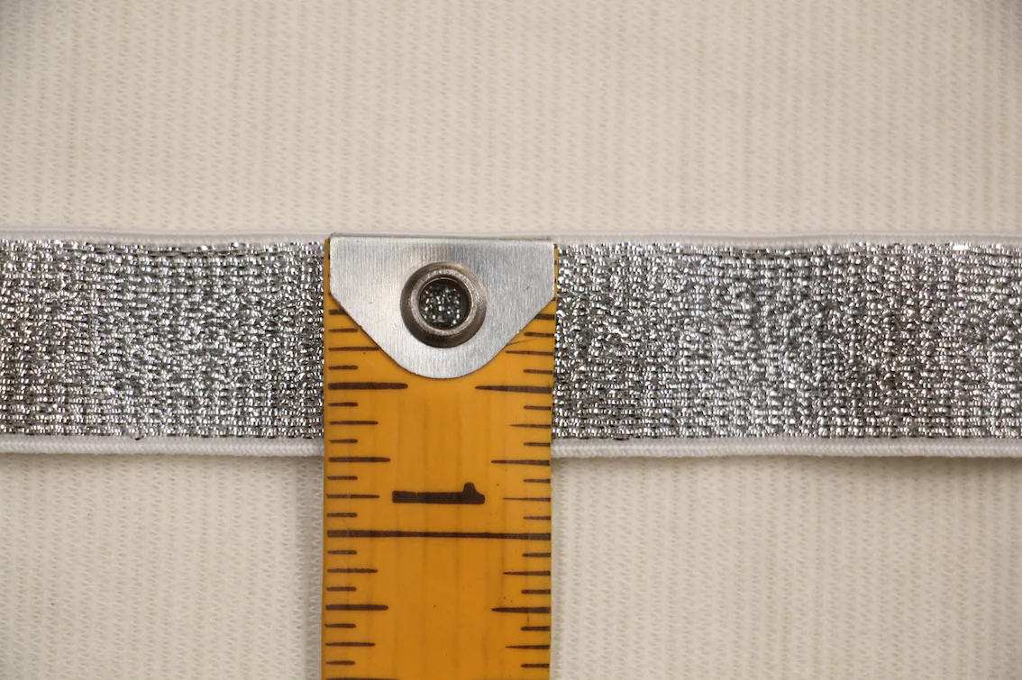 Metallic Fancy Elastic (20mm/ 3/4") - Silver - Image 2