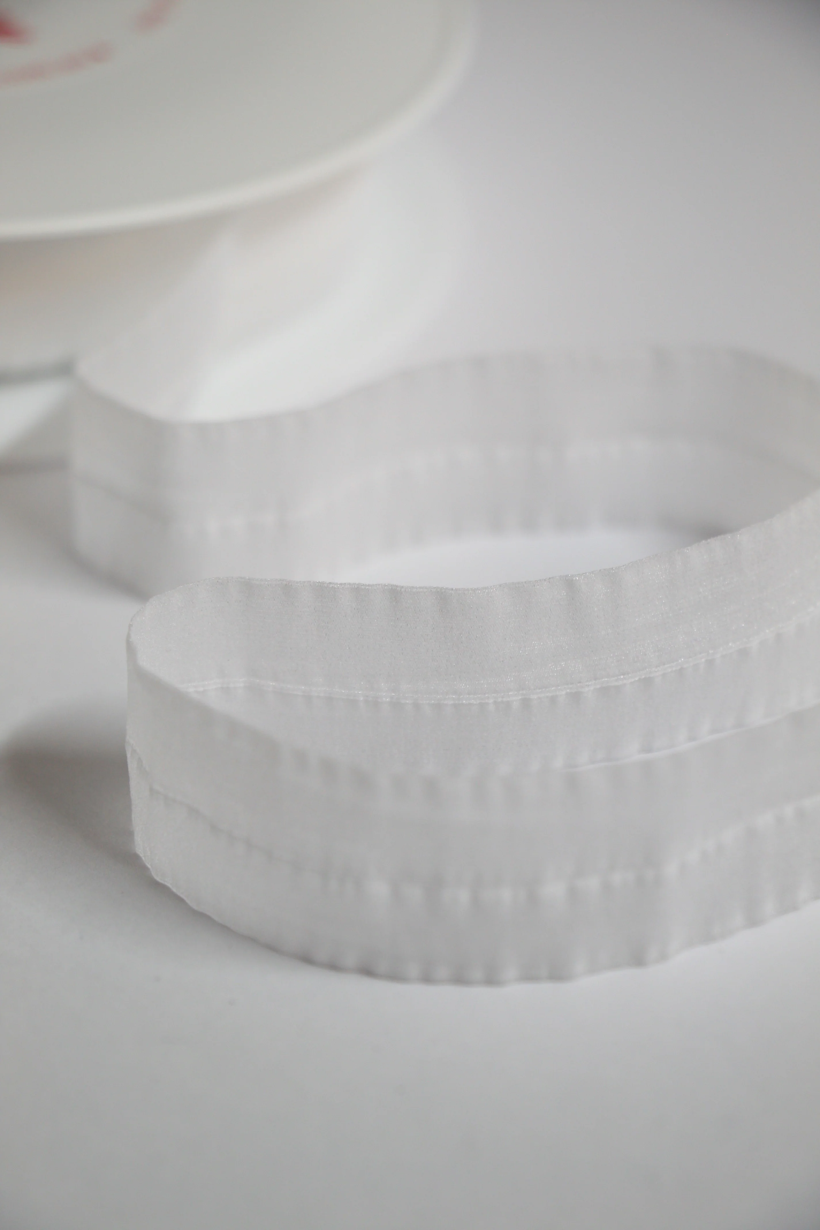 24mm Mouselline Fold Over Elastic - White - Image 2