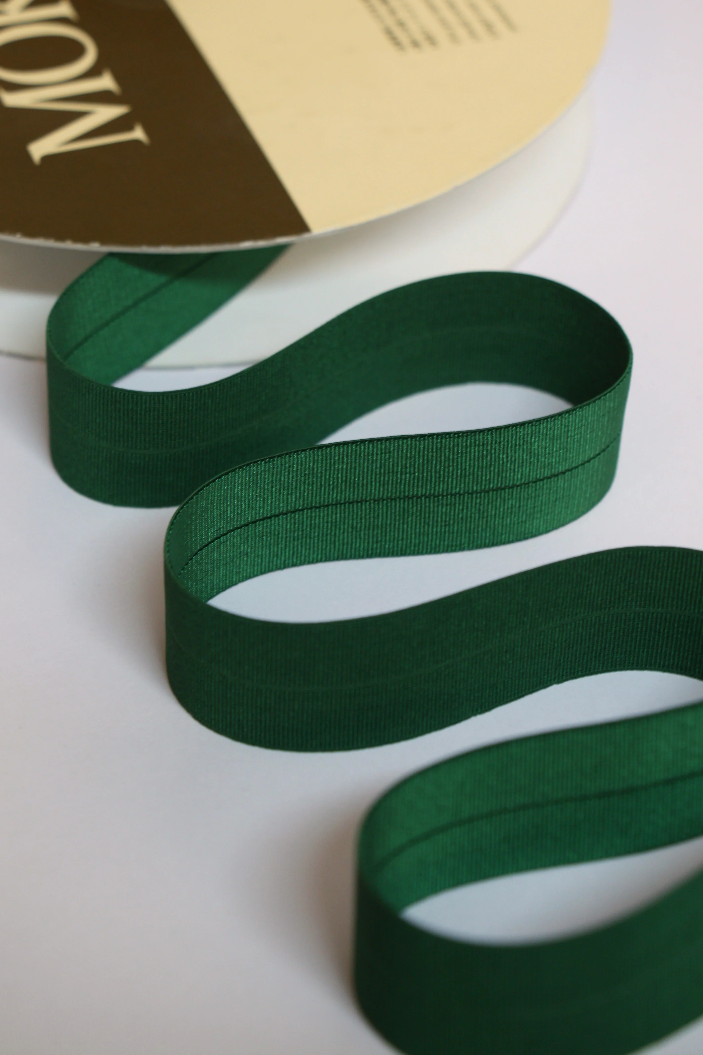 24mm Stretch Fold-Over Binding - Bottle Green - Image 2