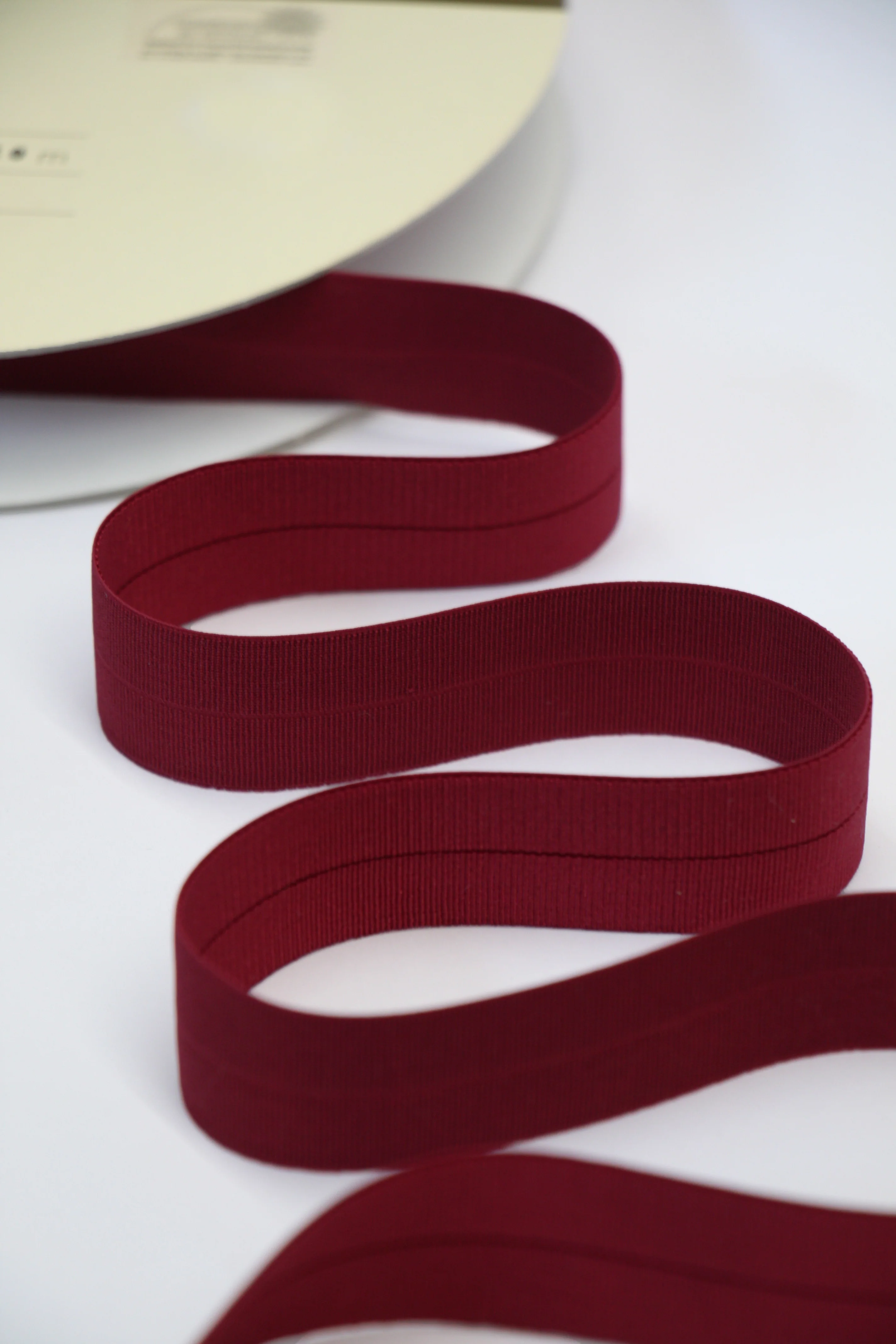 24mm Stretch Fold-Over Binding - Wine Red - Image 2