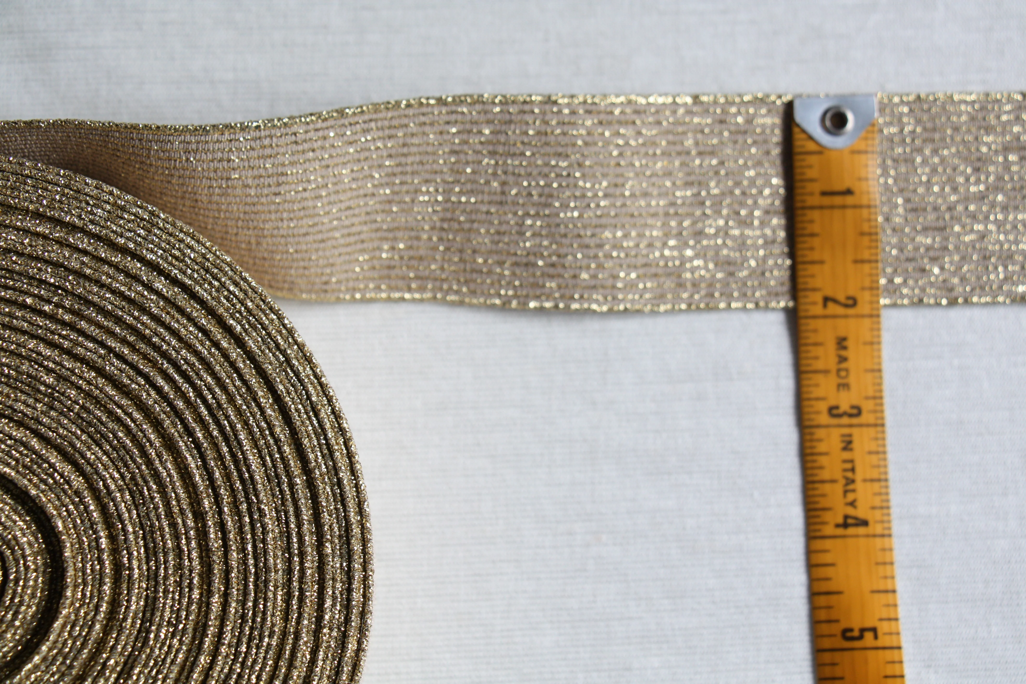 Metallic Fancy Elastic (50mm/ 2") - Brilliant Gold - Image 2