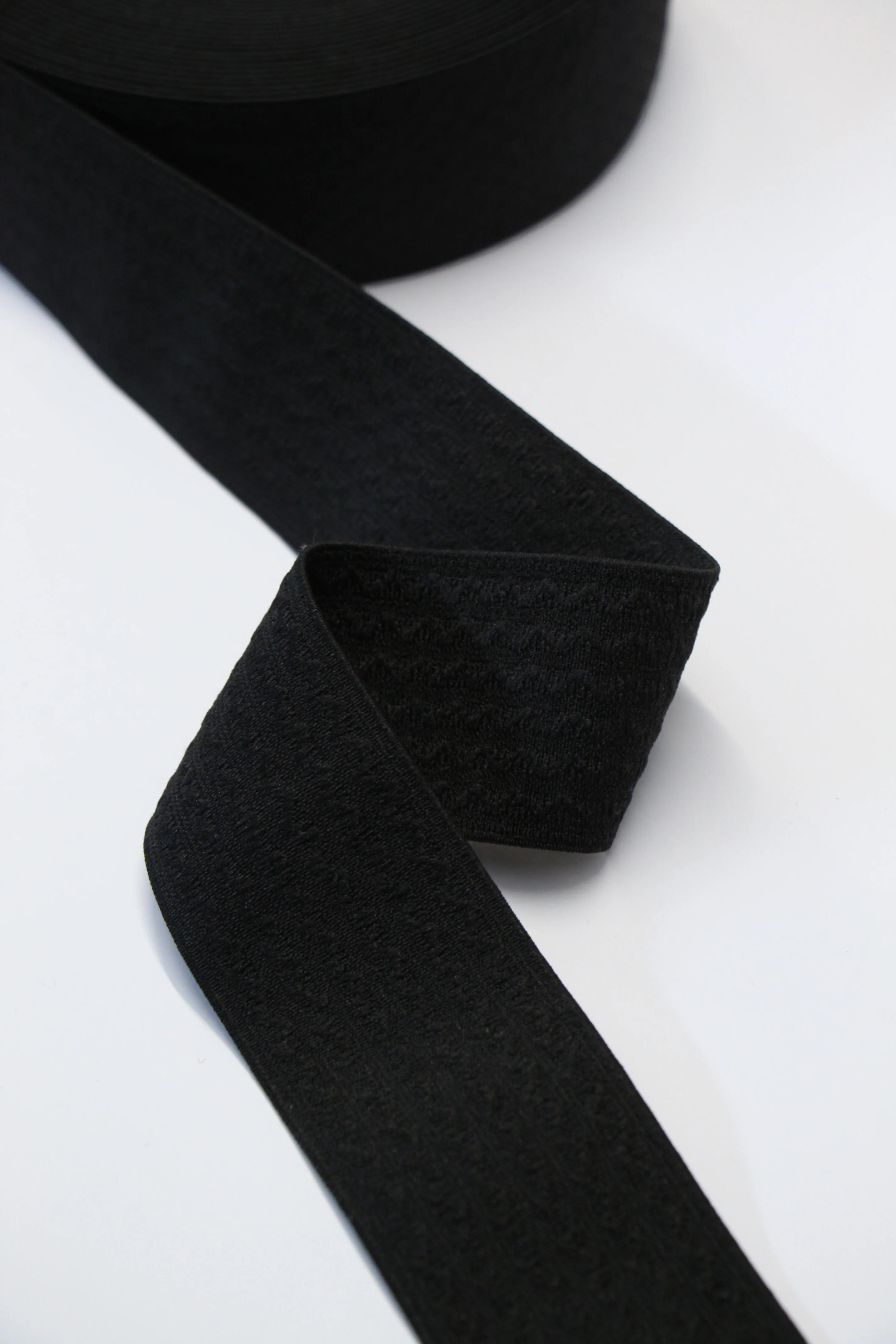 Fancy Elastic (50mm/2") - Black Ripple Textured - Image 2