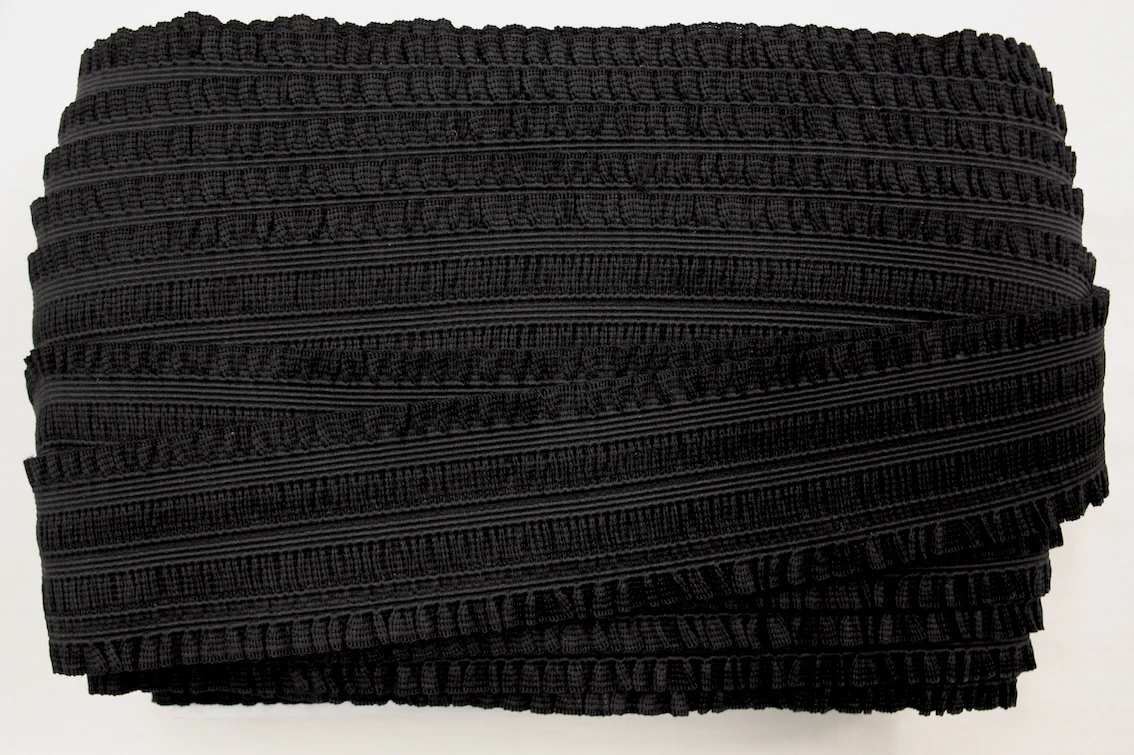 60mm/ 2 3/4" wide - Fancy Elastic - Black Frill - Image 4
