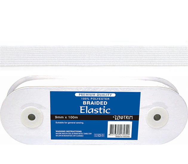 *Braided Elastic (8mm) - White
