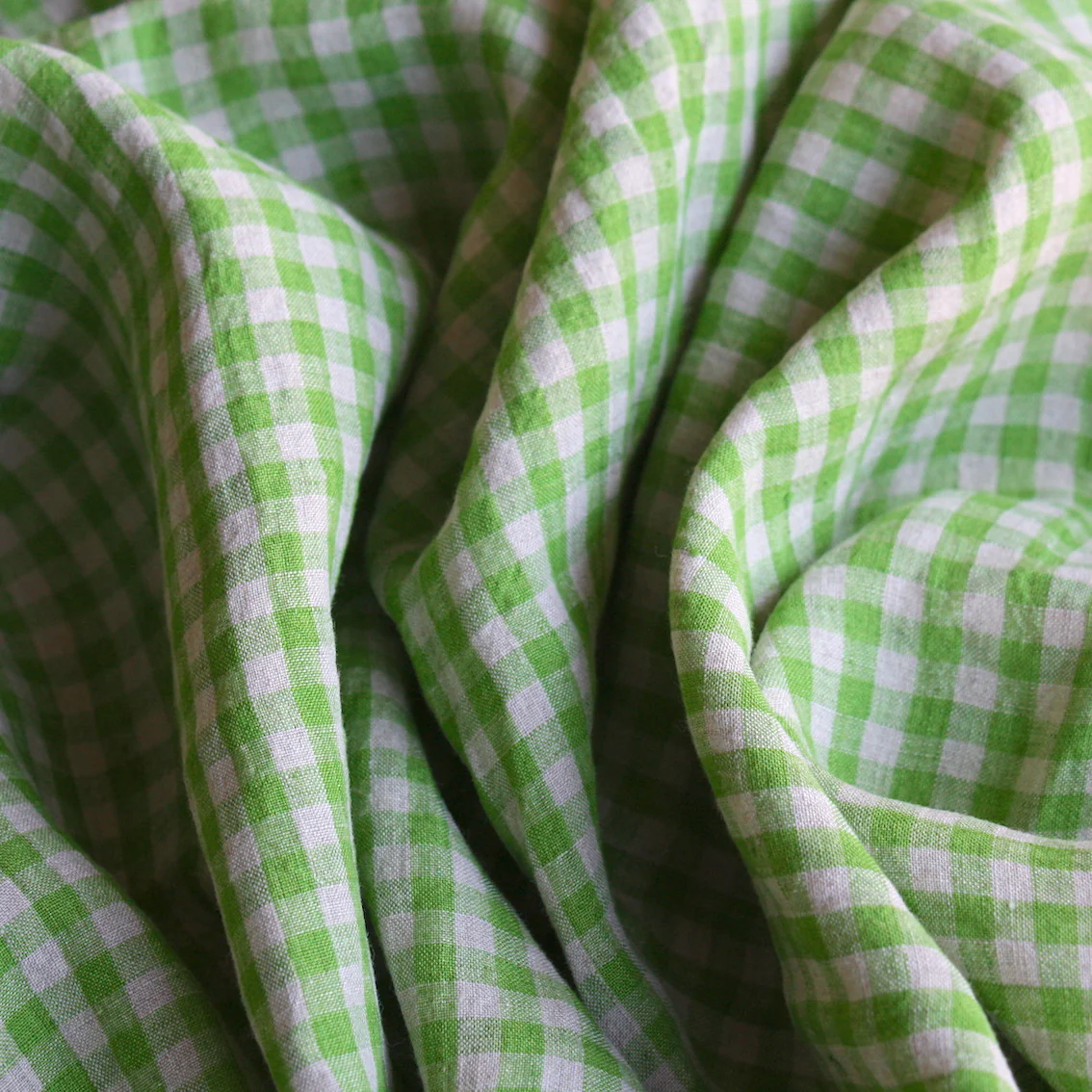Abby Check Apple Washed Linen - Image 2