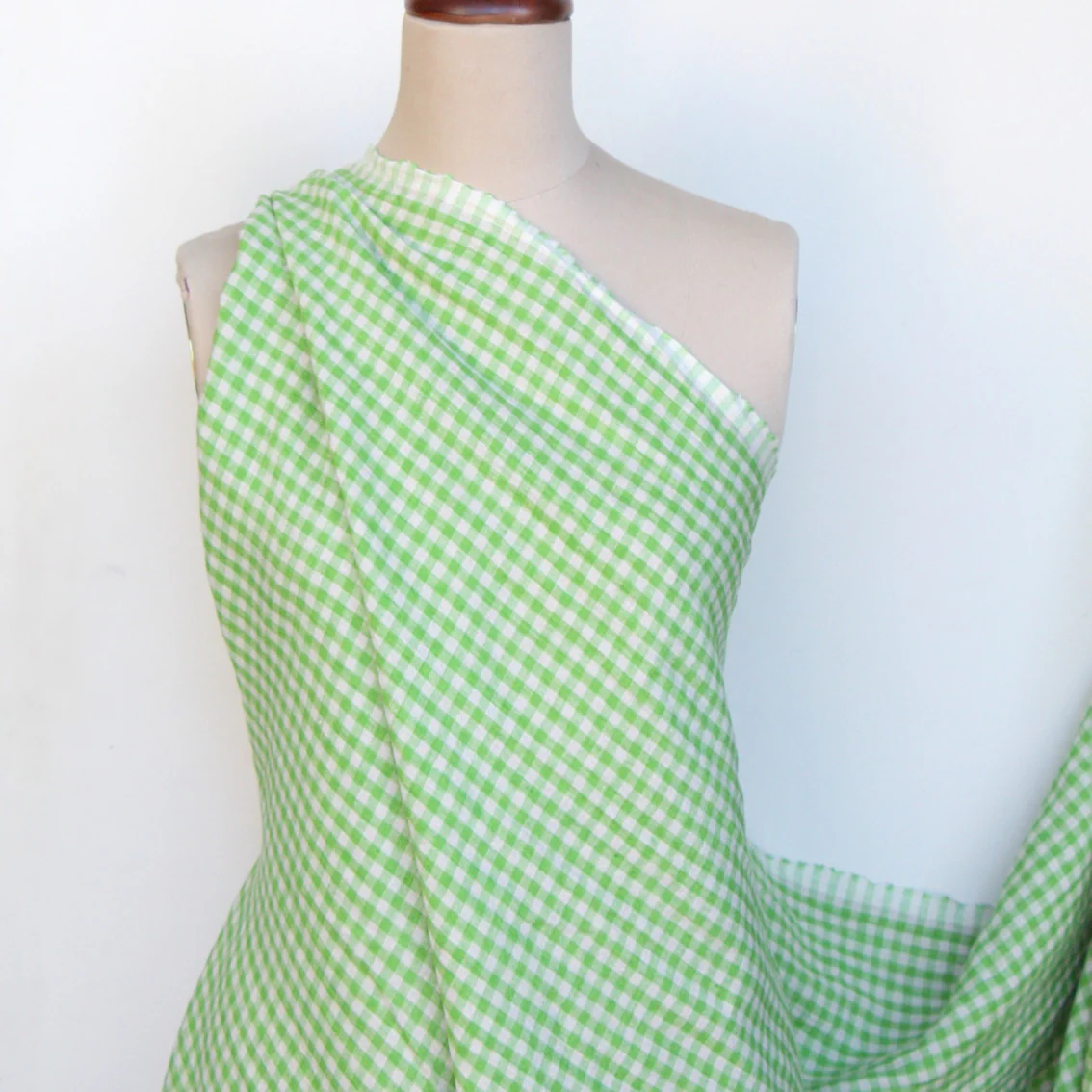 Abby Check Apple Washed Linen - Image 3