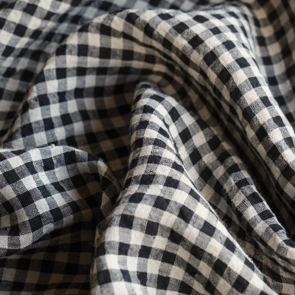 Abby Check Black Washed Linen - Image 3
