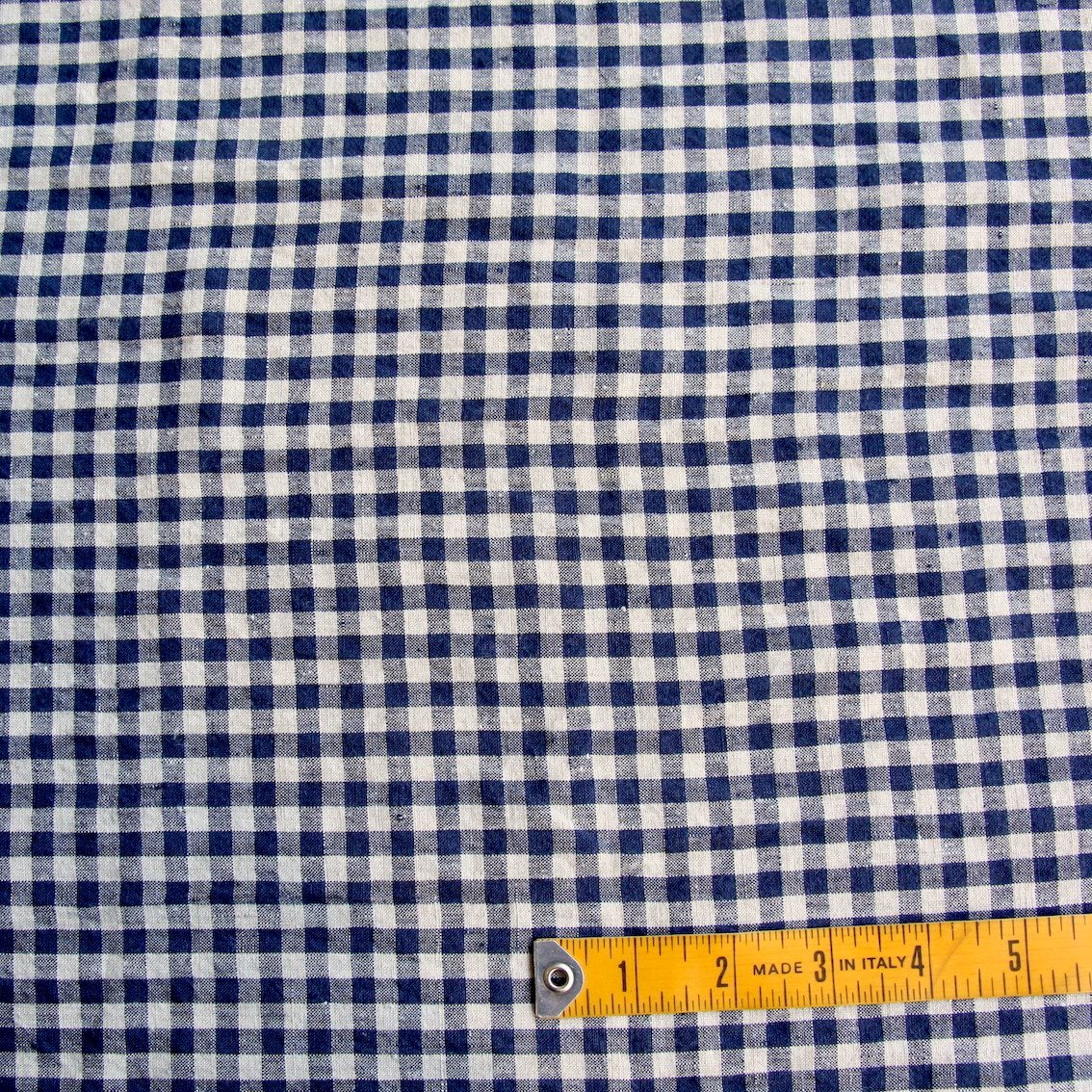 Abby Check Navy Washed Linen - Image 3