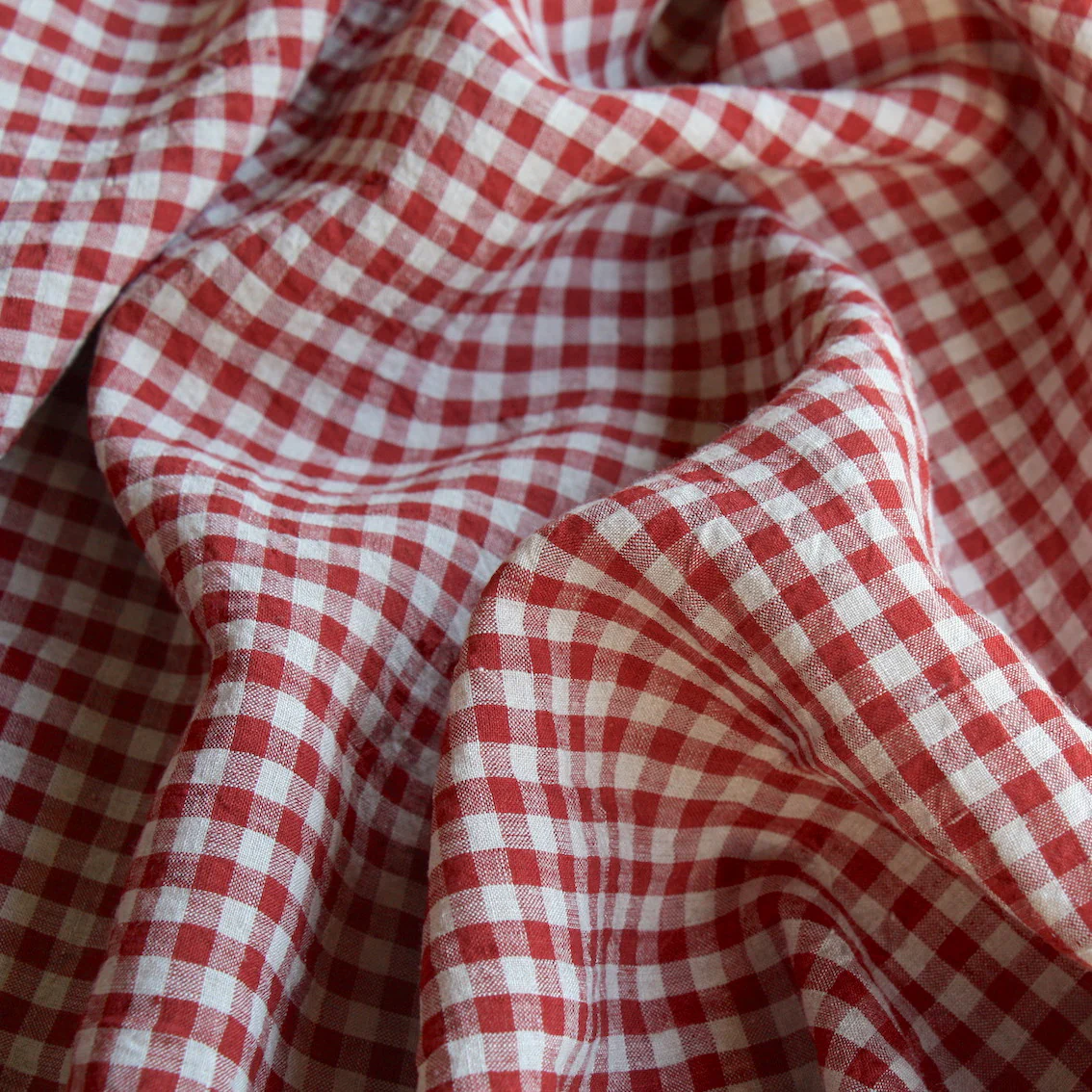 Abby Check Russet Washed Linen - Image 2