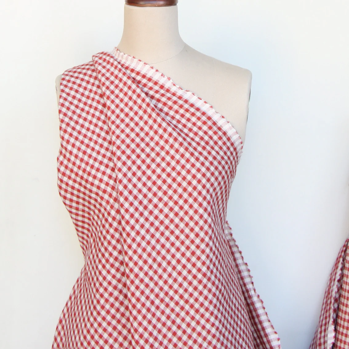 Abby Check Russet Washed Linen - Image 3