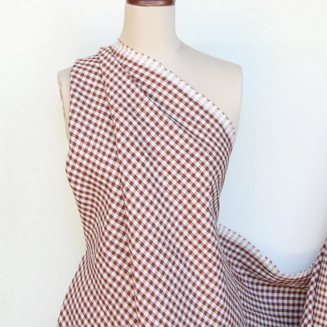 Abby Check Tan Washed Linen - Image 4