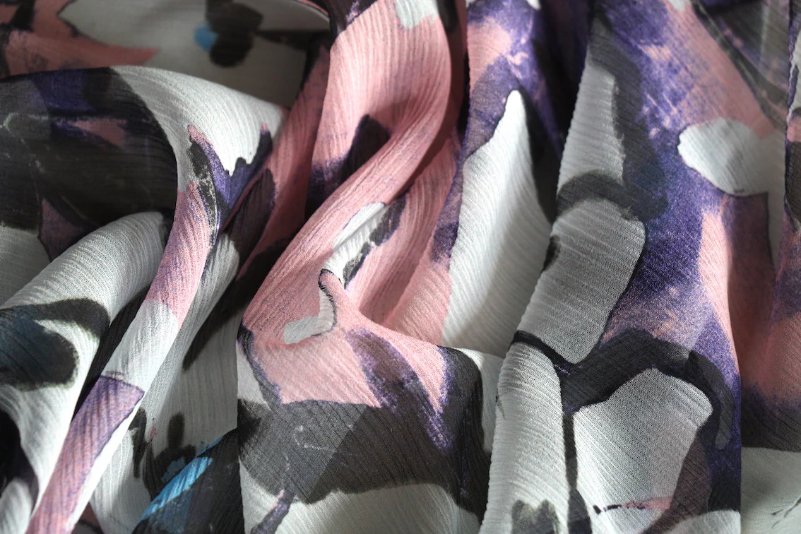 Abstract Floral Crinkle Georgette - Image 2