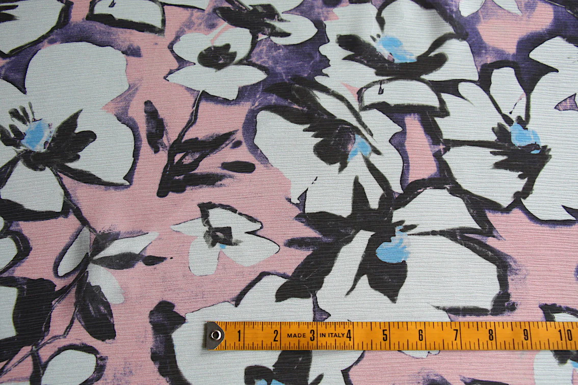 Abstract Floral Crinkle Georgette - Image 3