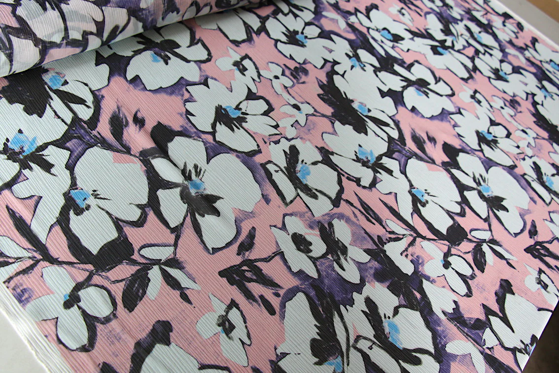 Abstract Floral Crinkle Georgette - Image 4