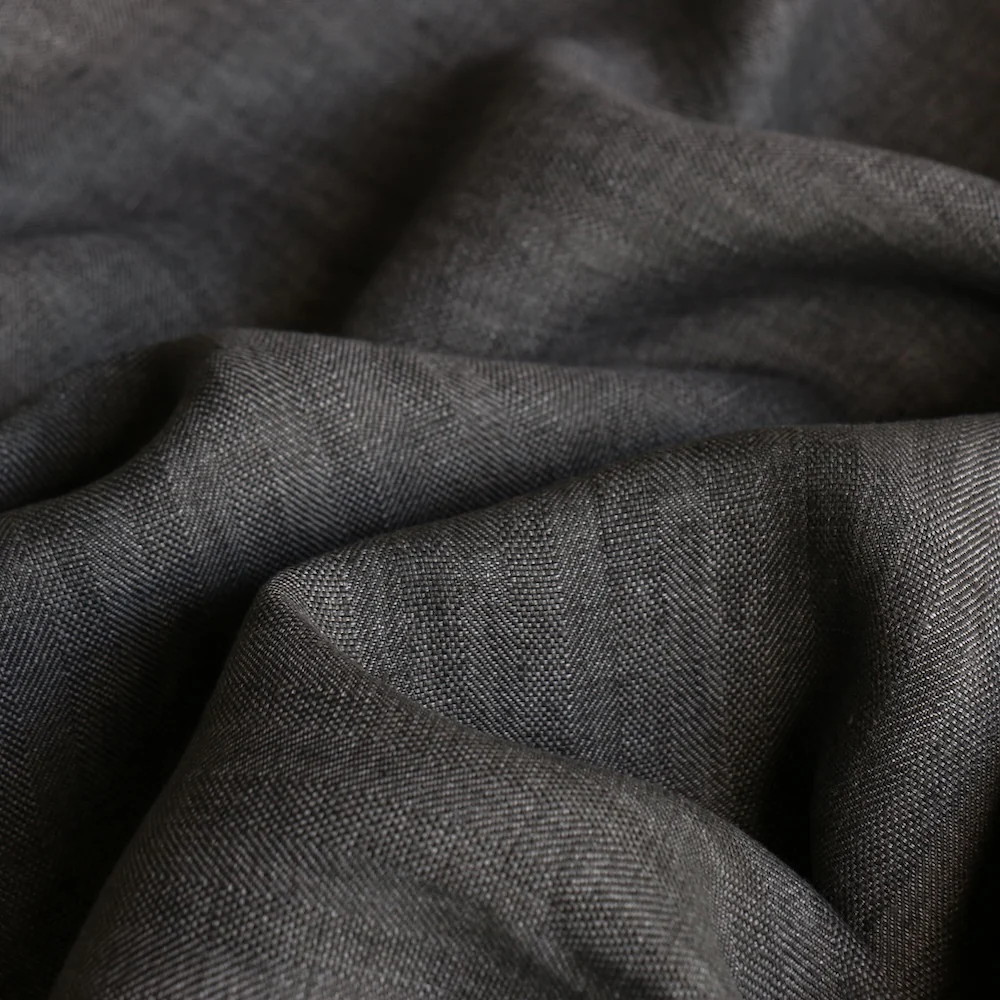 Adriana Olive Herringbone Linen - Image 2