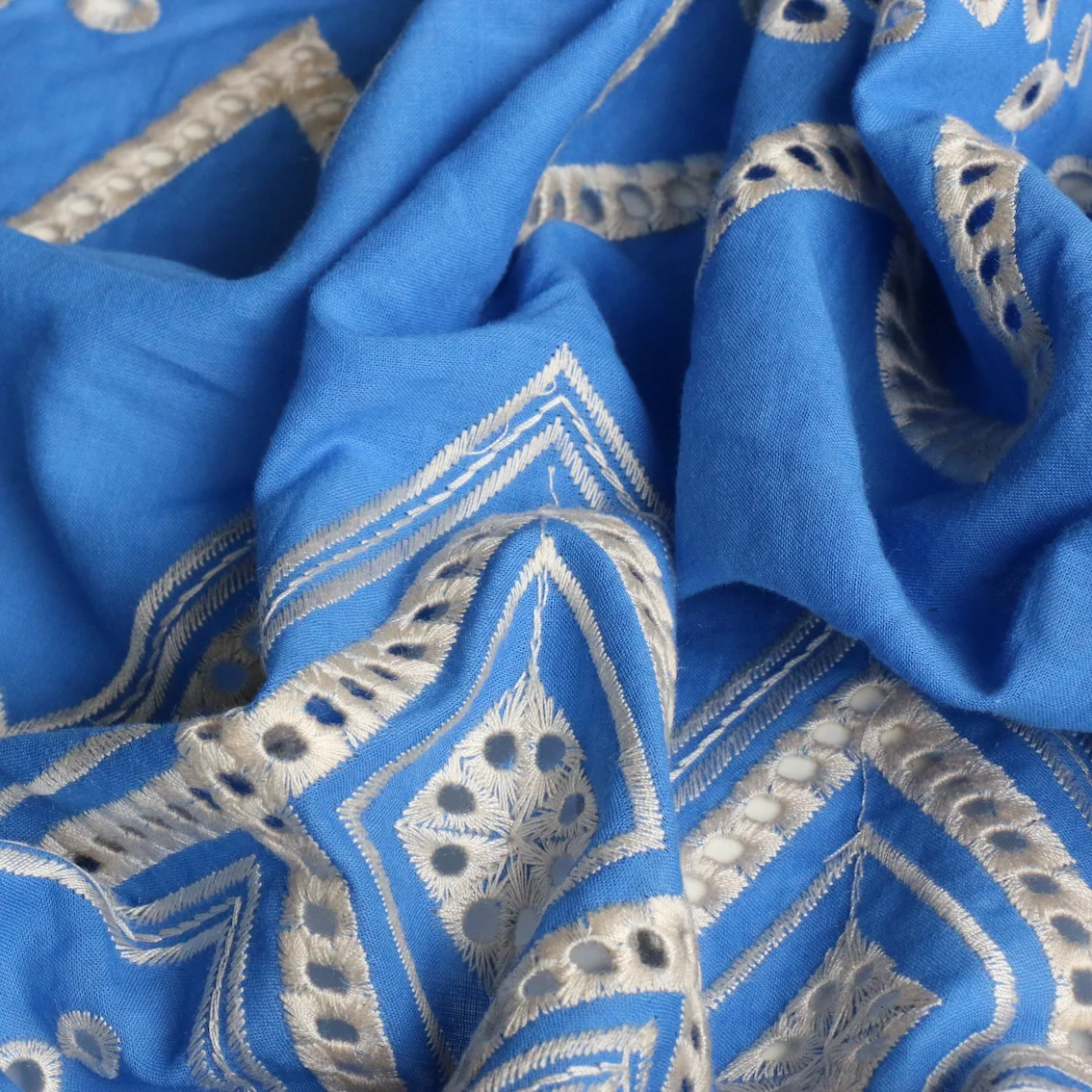 Aegean Sky Embroidered Cotton - Image 2