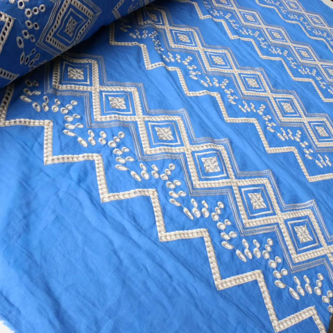 Aegean Sky Embroidered Cotton - Image 4