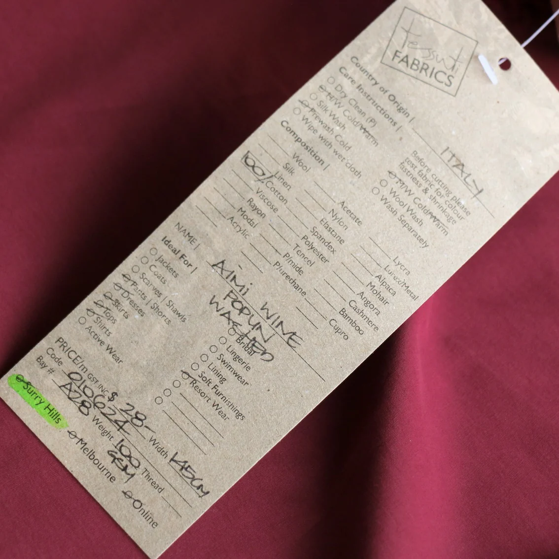 Aimi Wine Washed Poplin - Image 3