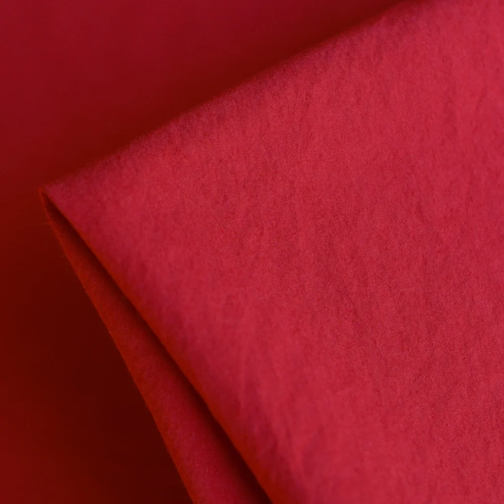 Akira Poplin Red - Typewriter Cotton - Washer Finish