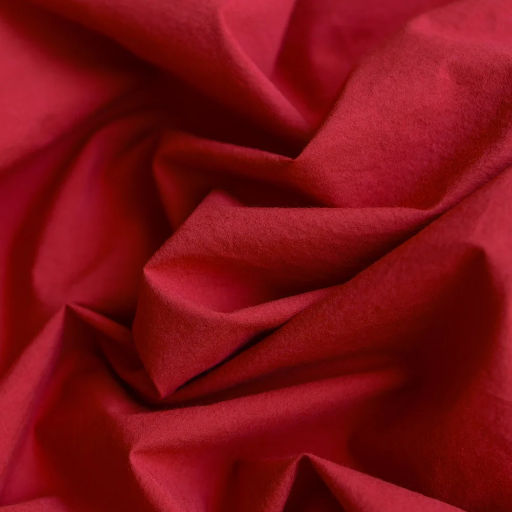 Akira Poplin Red - Typewriter Cotton - Washer Finish - Image 2