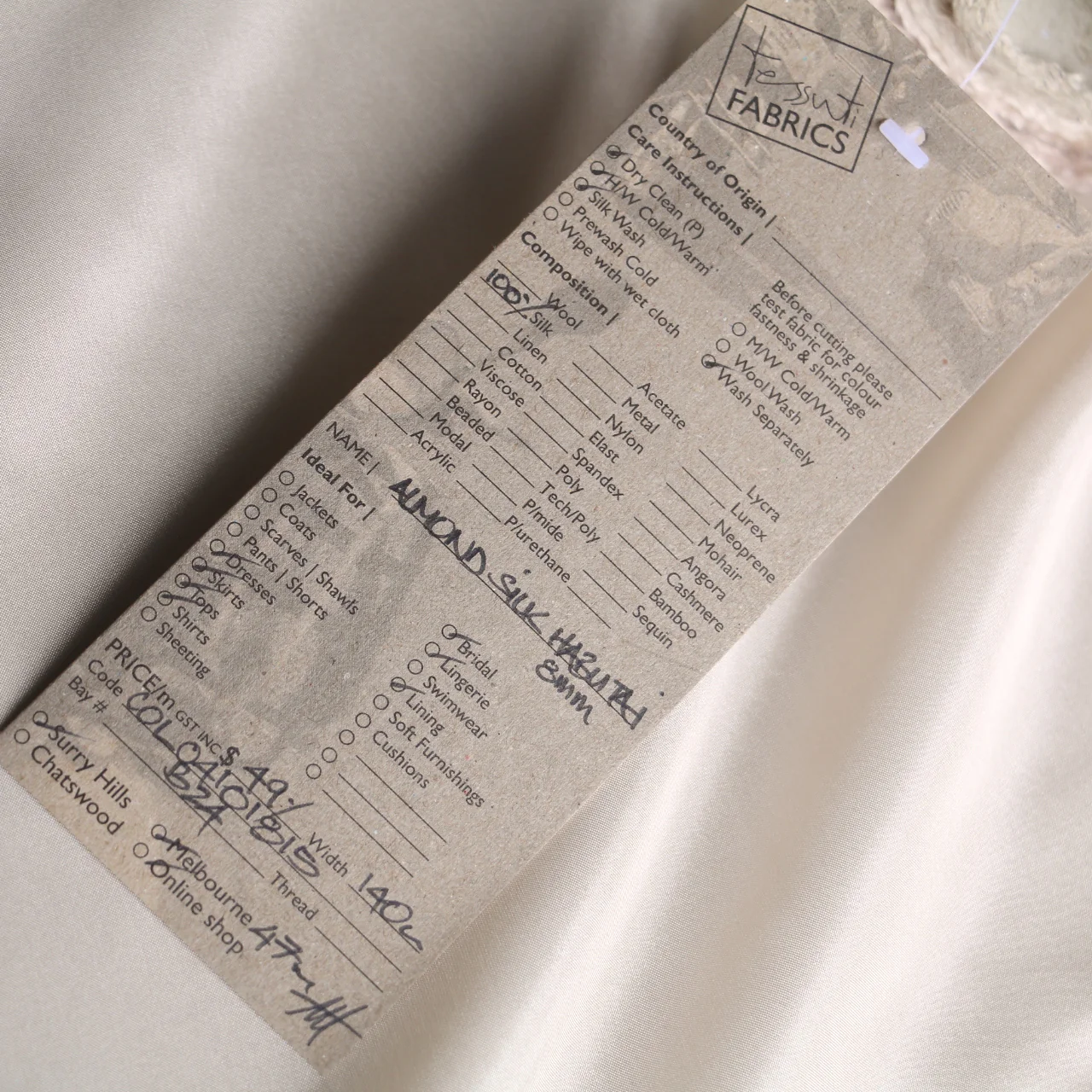 Almond Habutai Silk - Image 3