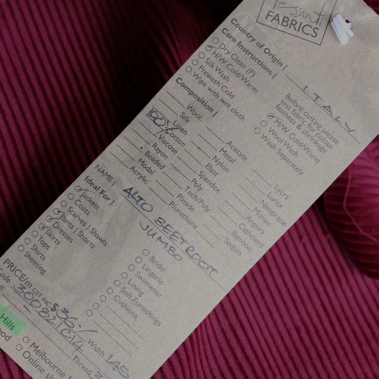Alto Beetroot - Jumbo Corduroy - Image 3