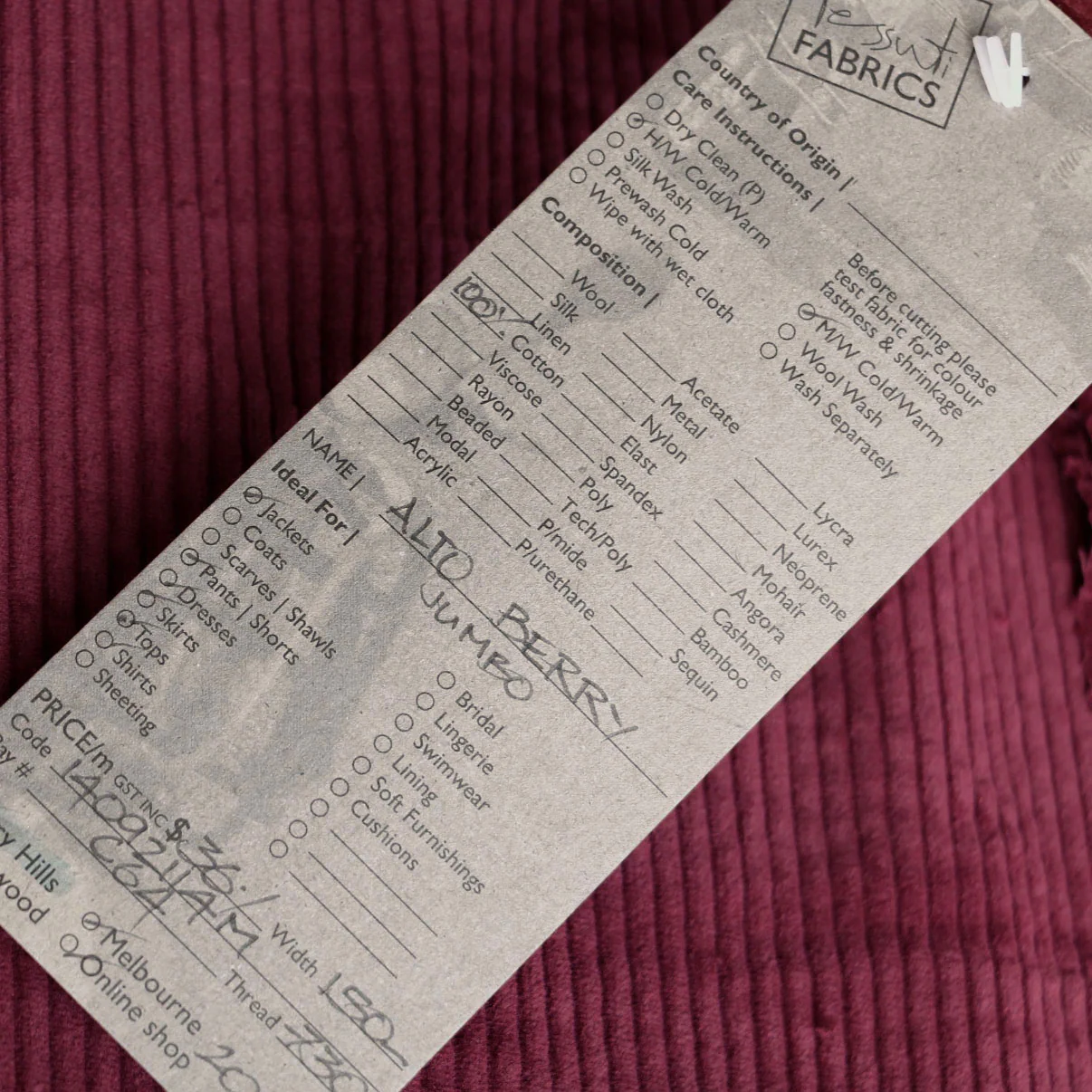 Alto Berry - Jumbo Corduroy - Image 3