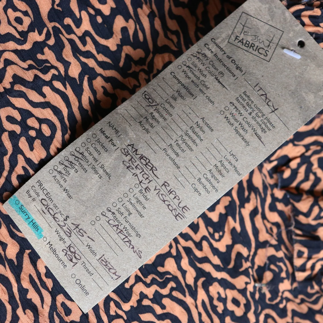 Amber Ripple Crinkle Viscose - Image 4