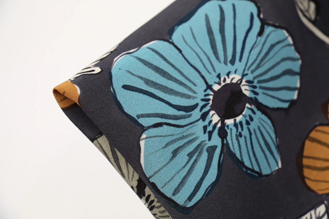 Anemone Garden Charcoal - Liberty Crepe De Chine - Image 2