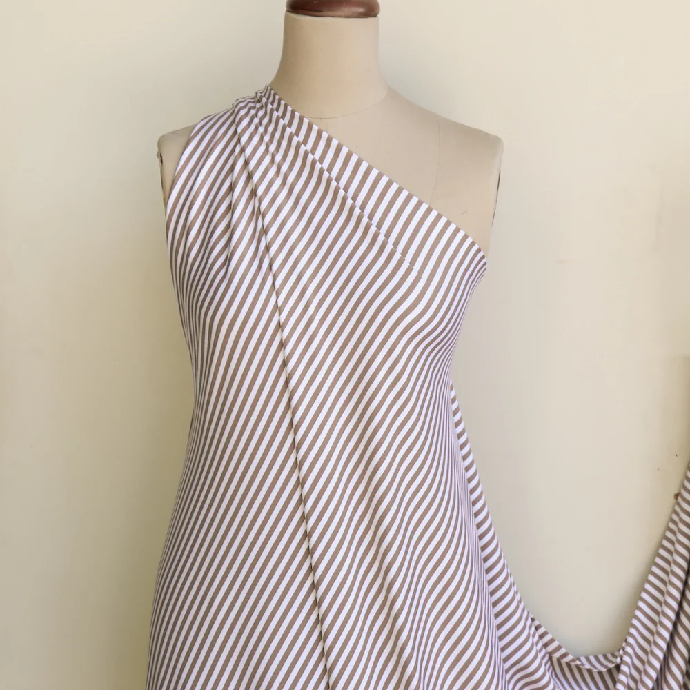 Annecey Stripe Caramel/White Jersey - Image 5