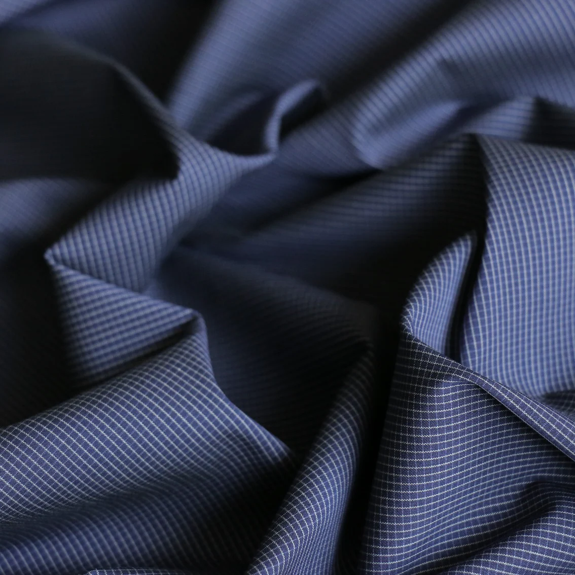 Antonia Navy Check Shirting - Image 2