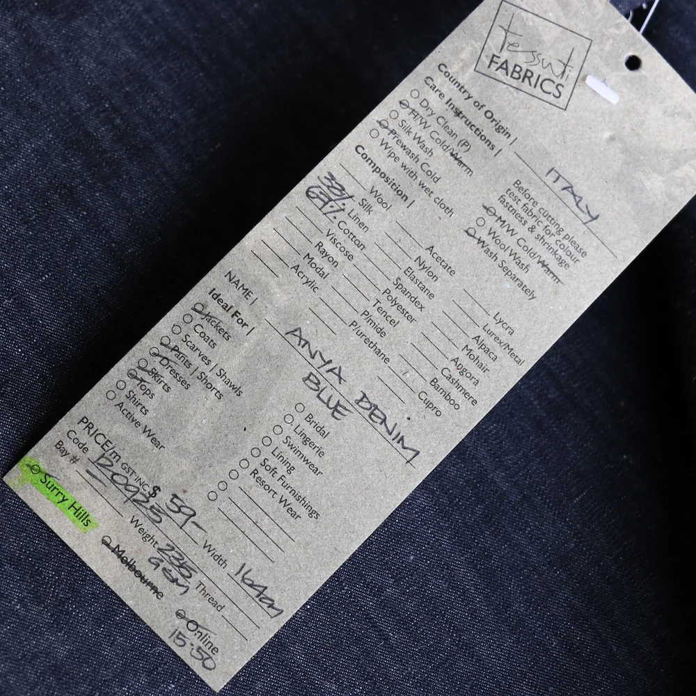 Anya Denim Blue - Cotton/Linen Denim - Image 3