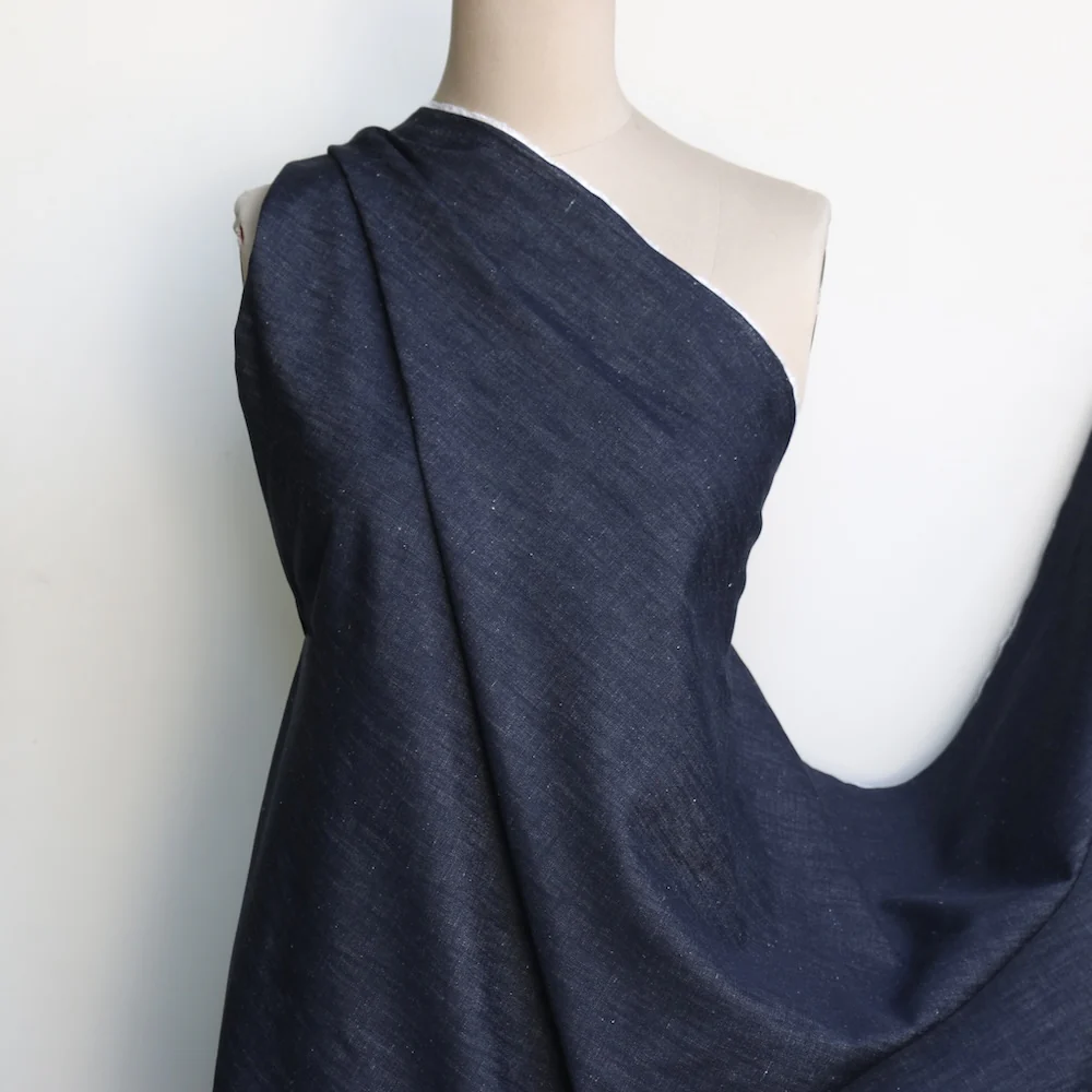 Anya Denim Blue - Cotton/Linen Denim - Image 4