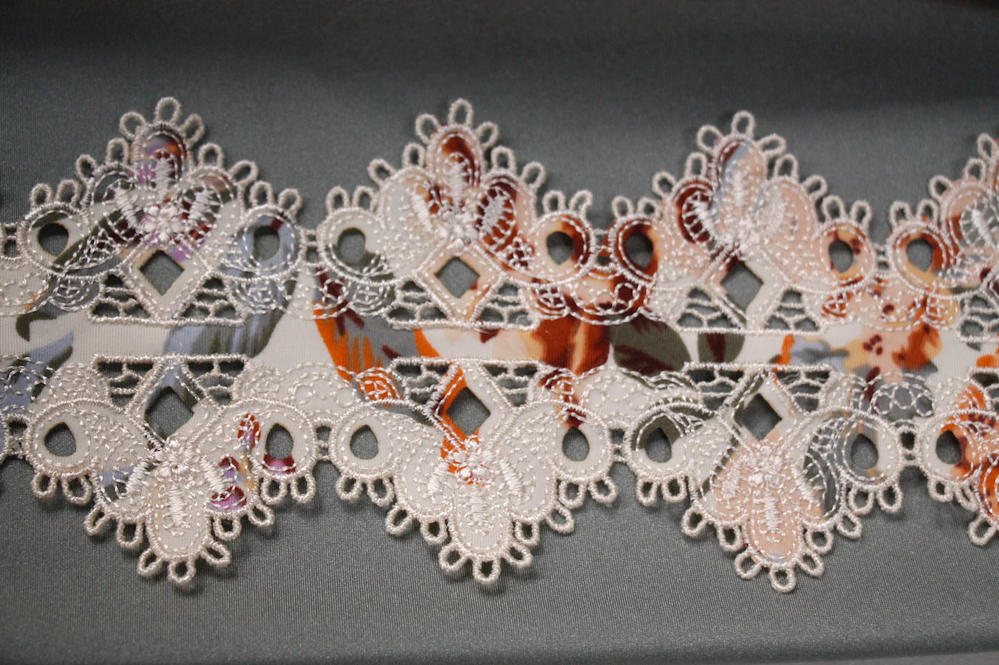 Apricot Floral Embroidered Swimwear Trim - Image 2