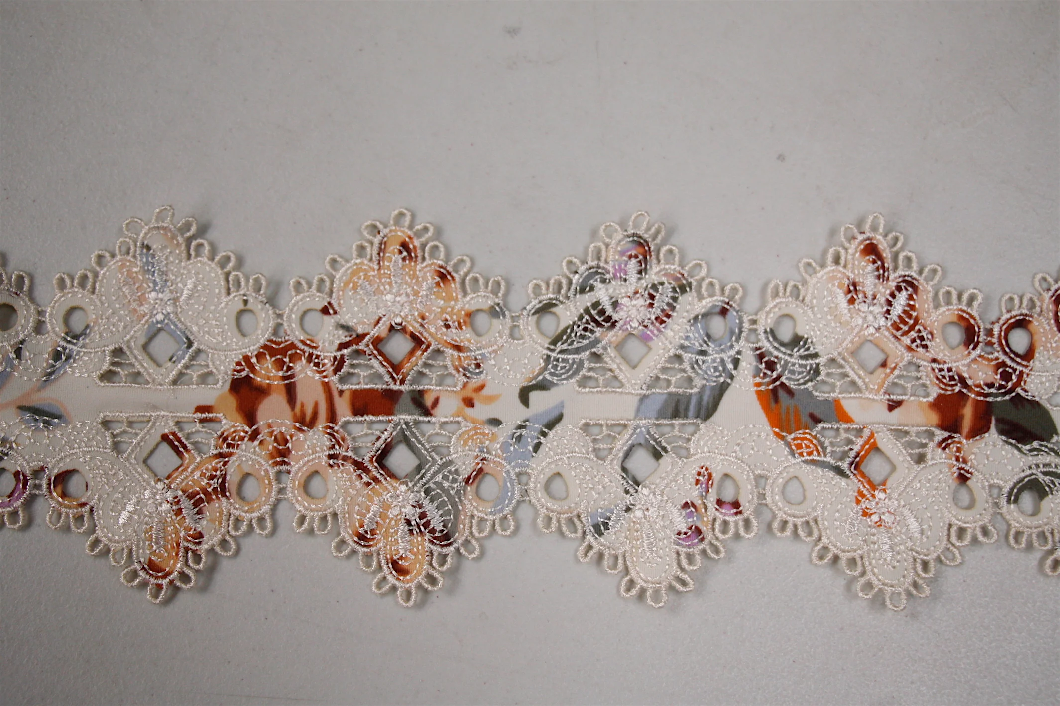 Apricot Floral Embroidered Swimwear Trim - Image 3