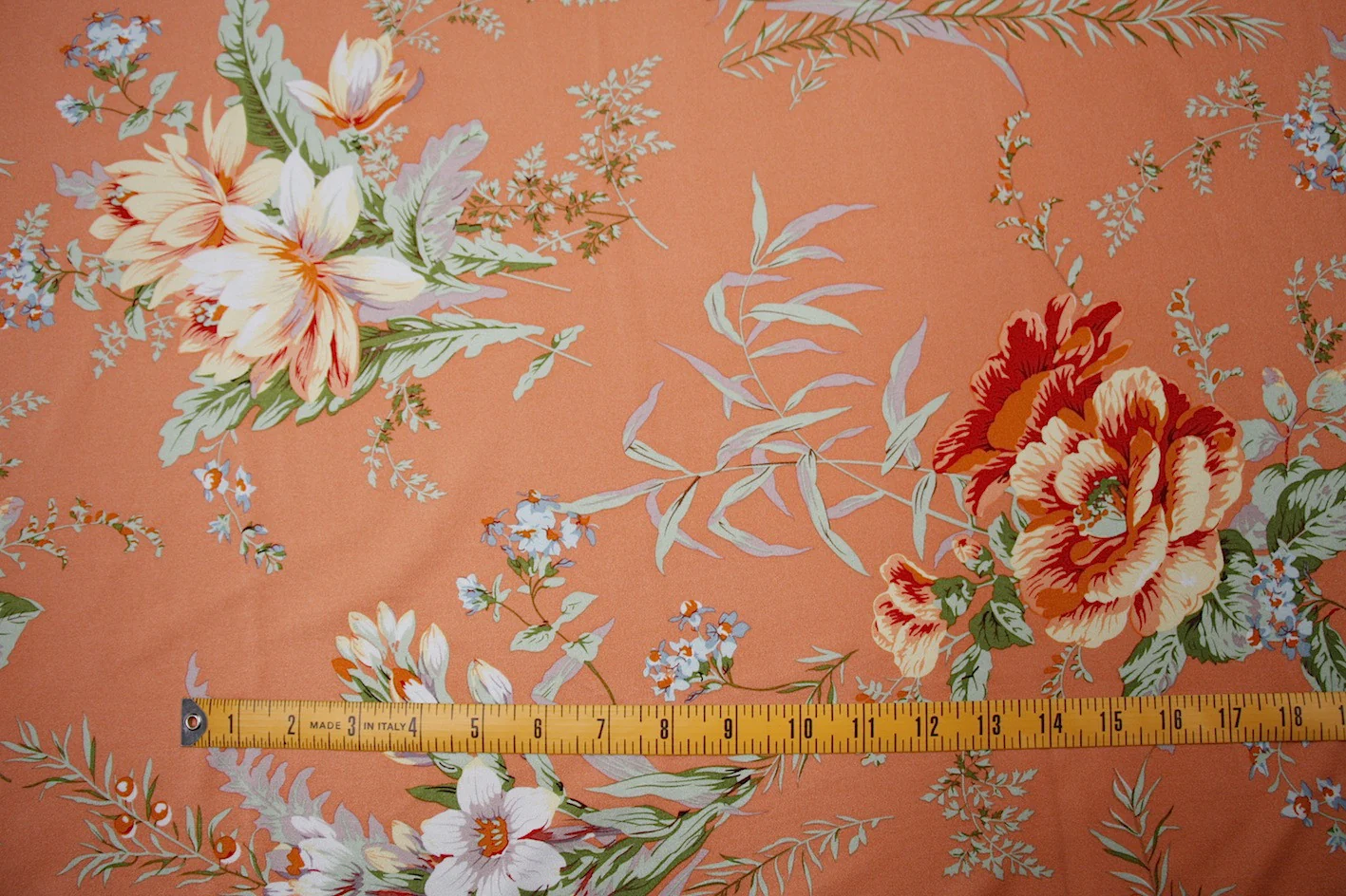 Apricot Floral Stretch - Swimwear Fabric - Image 2