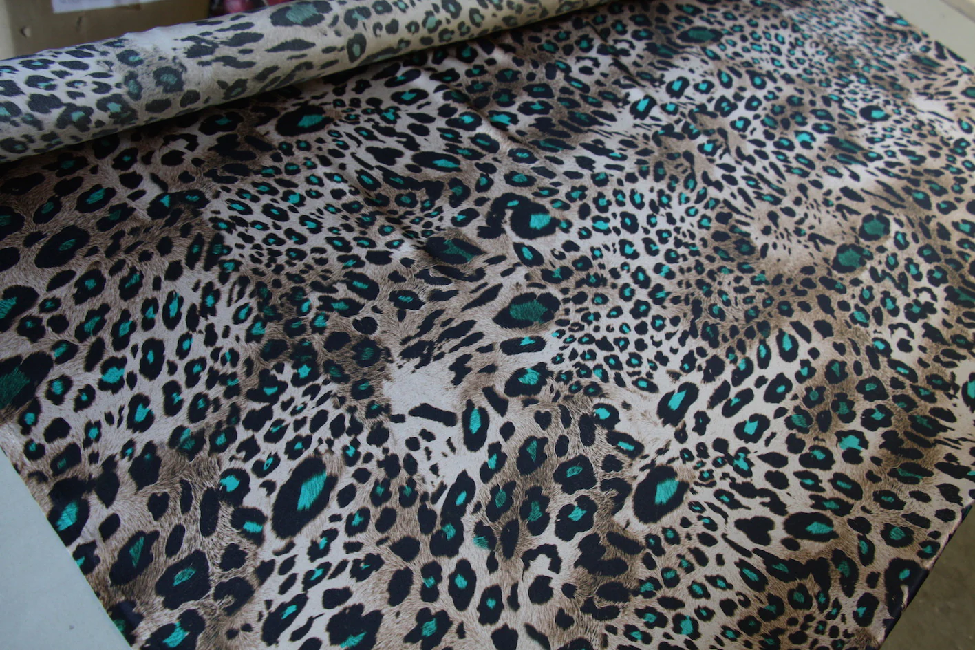Aqua Cat Silk Satin - Image 3