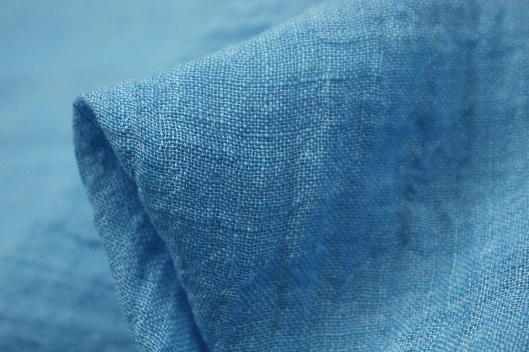 Aqua Crinkled Washed Linen