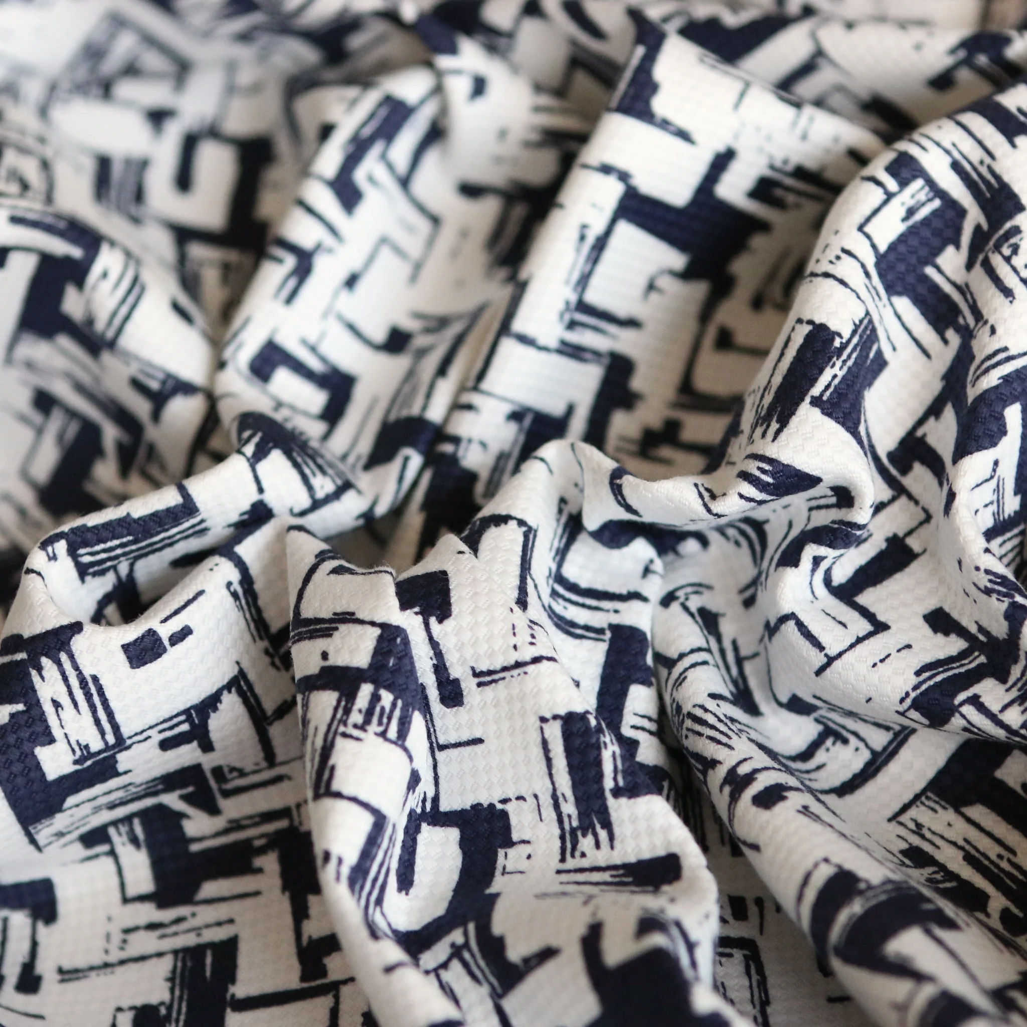 Aquila Navy Pique Jacquard - Image 2