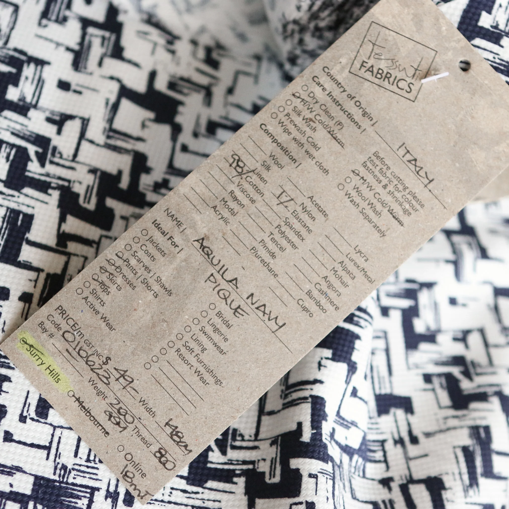 Aquila Navy Pique Jacquard - Image 4