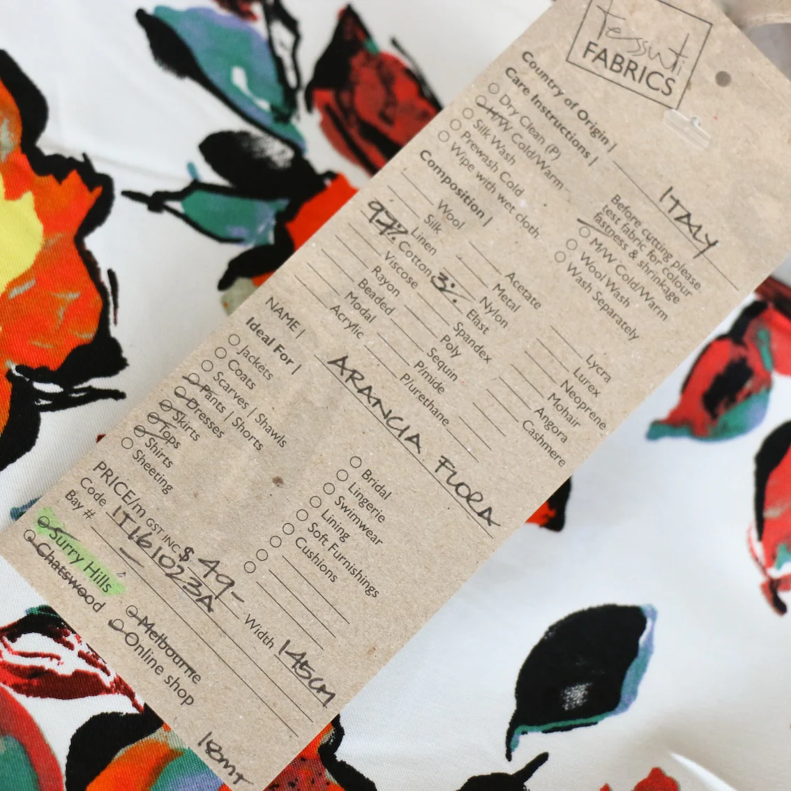 Arancia Flora Stretch Cotton - Image 4