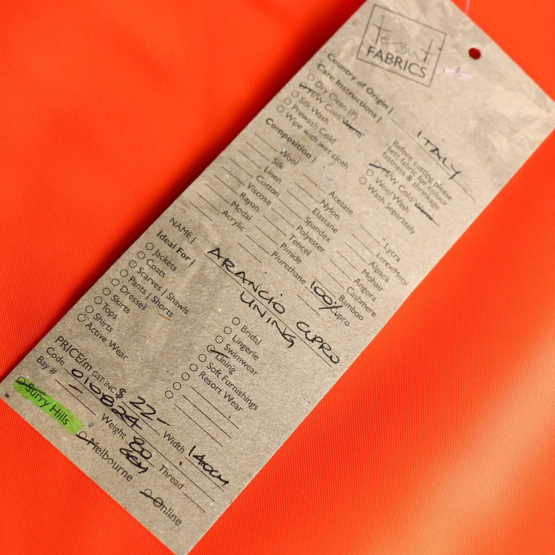 Arancio Cupro Lining - Image 3