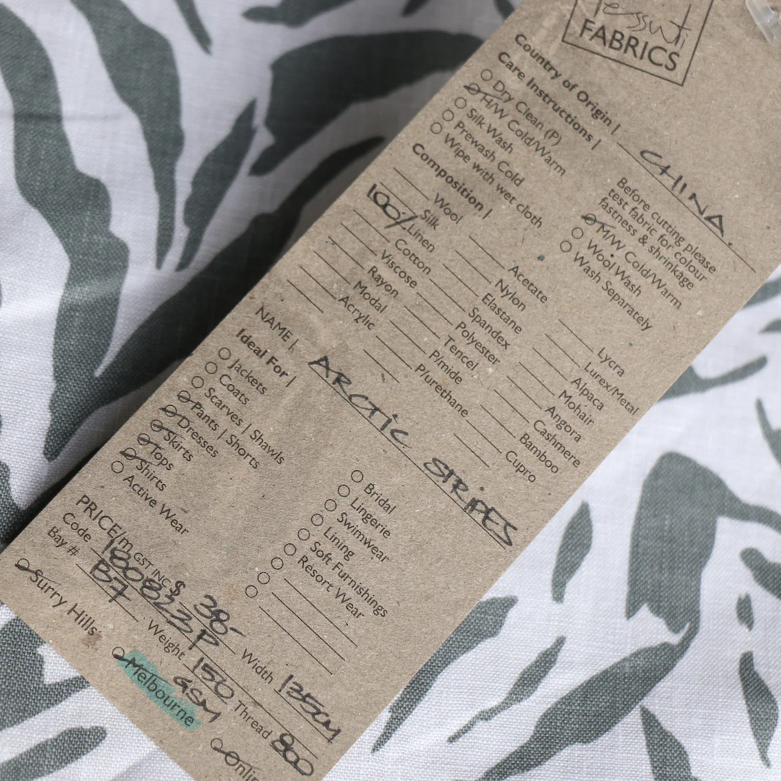 Arctic Stripe Printed Linen - Image 4