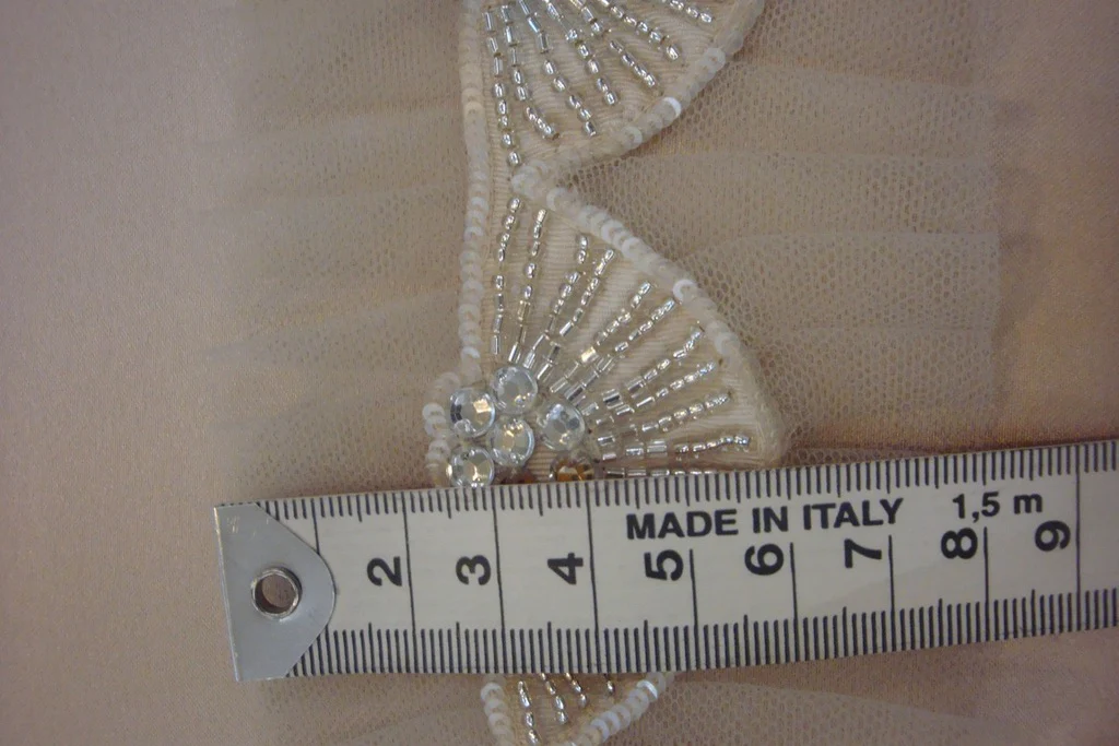 Art Deco Beaded Tulle - Mink Pebble - Image 4