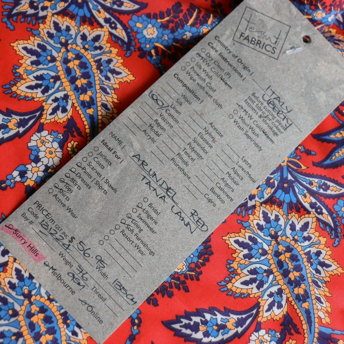Arundel Red - Liberty Tana Lawn - Image 4