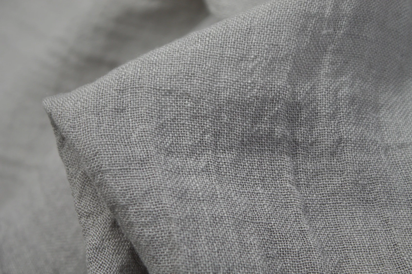 Ash Crinkled Washed Linen